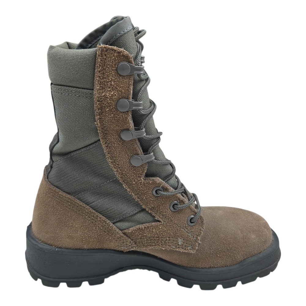 UFCW Military Combat Boots‎ Sz 3R / Women's 5 / 5.5 Brown Suede Steel Toe Vibram